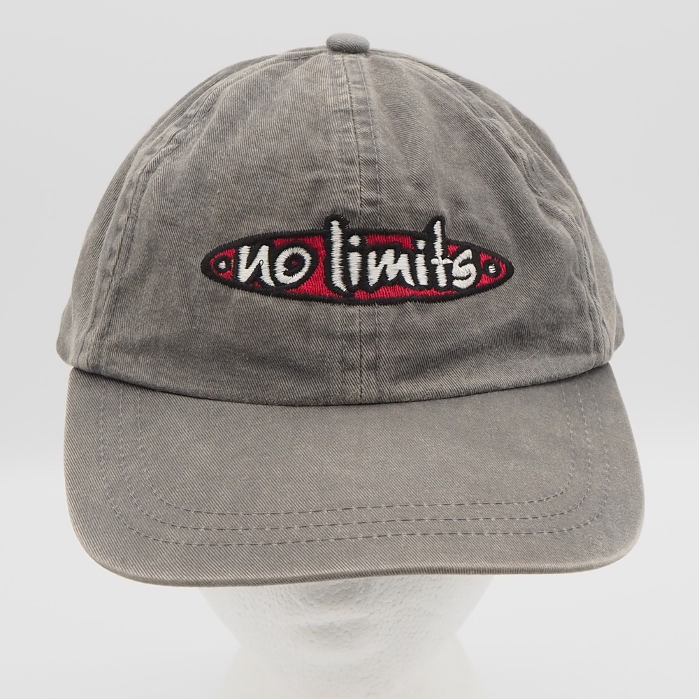 VTG 90's The Aussie T Co. No Limits Baseball Cap Grey Embroidered Strapback Hat